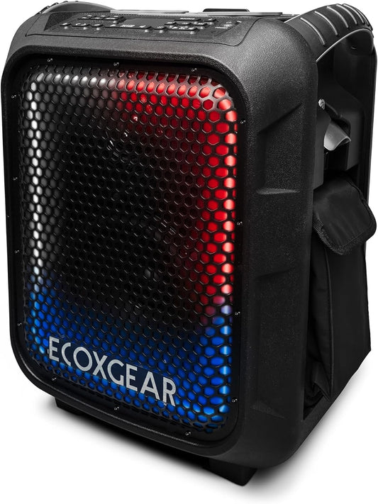ECOXGEAR: EcoBoulder Ultra – 121dB Loud Rugged Bluetooth 5.1 Speaker, IP67 Waterproof, Drop and dustproof with Party Lights, 50+ Hours runtime, it Even Floats – Black