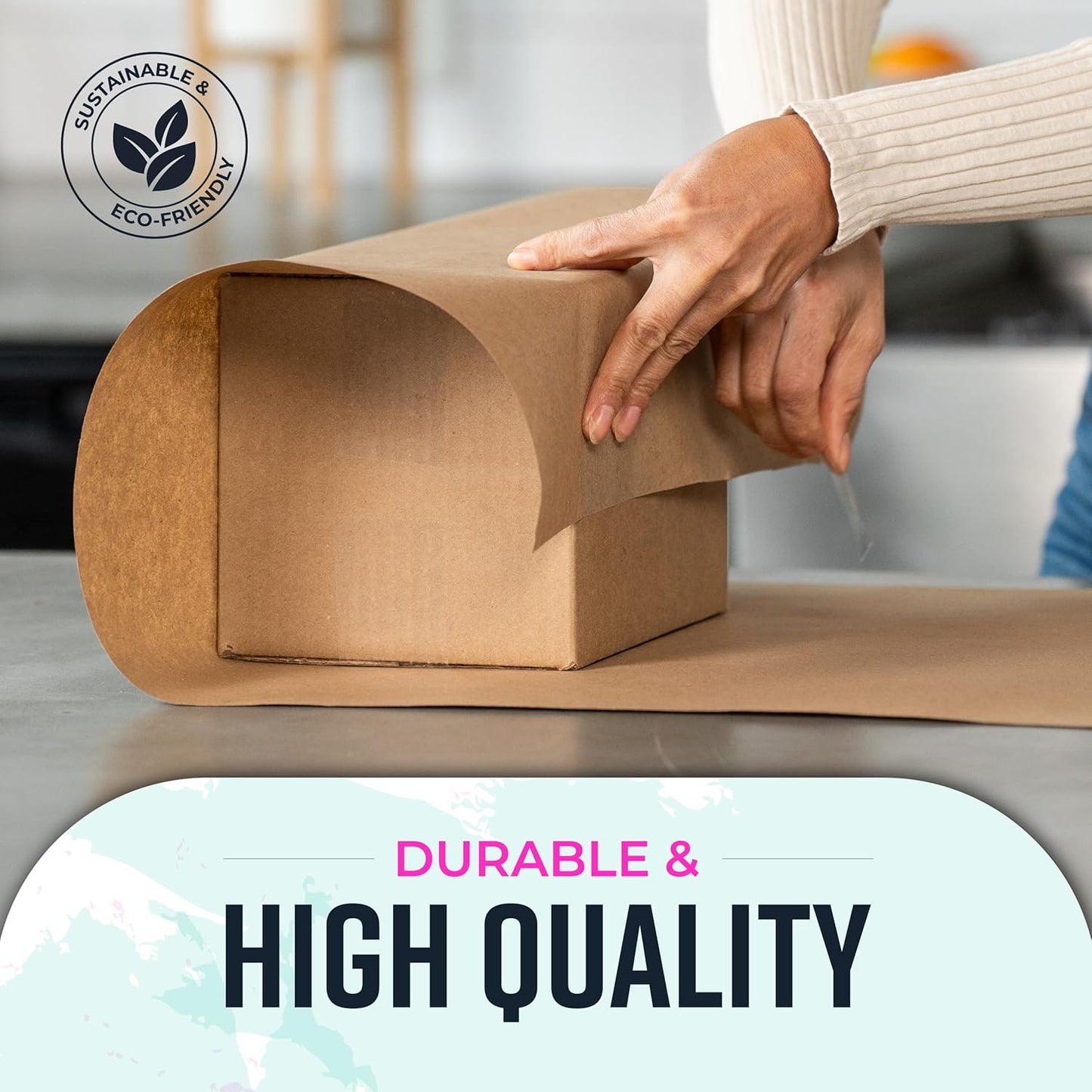 Bryco Goods 18" x 1200" Brown Kraft Packing Paper - USA Made - Versatile for Different Arts and Crafts Projects - Pin Up Your Work Or School Notes - Create Vision Board for Your Bedroom