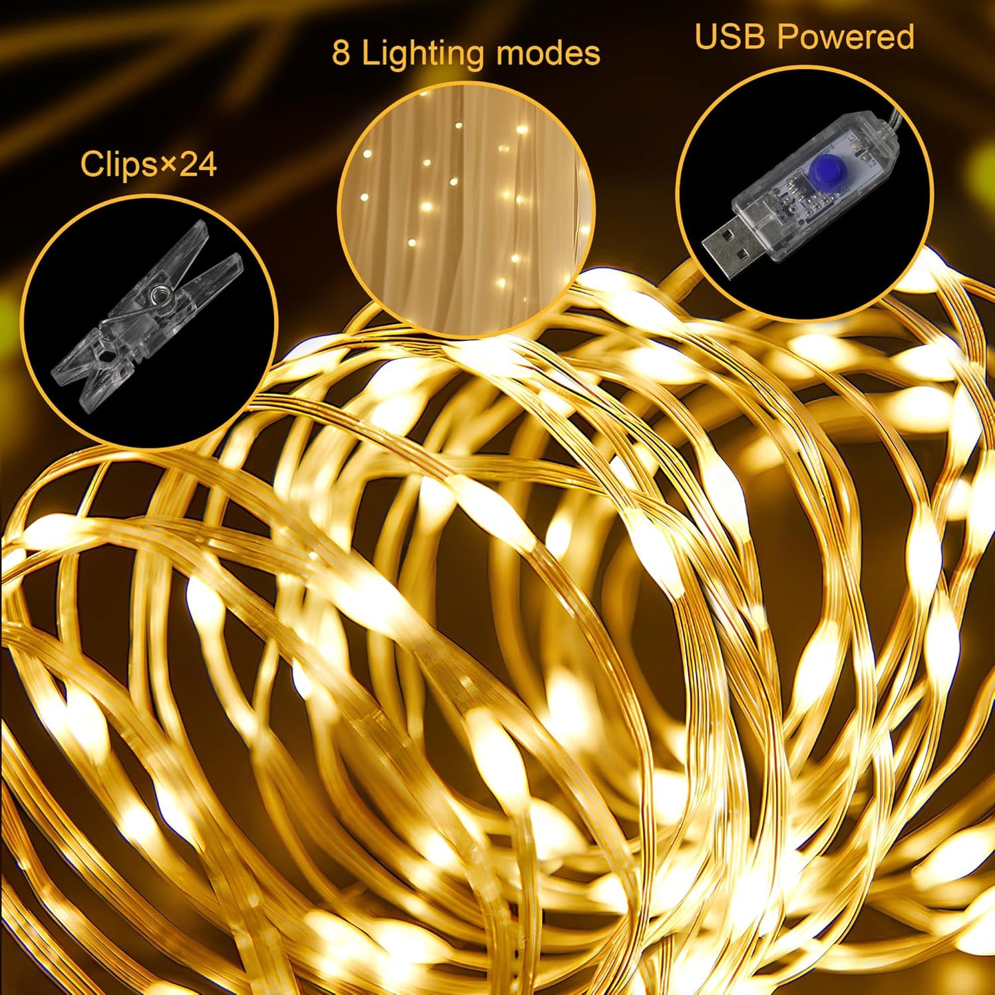 Fomcet Tulle Curtains with Lights String Champagne 20FT X 8FT Sheer Backdrop Curtains for Parties Wedding Baby Shower Photo Shoot Decorations (4 Panels 5 x 8FT)