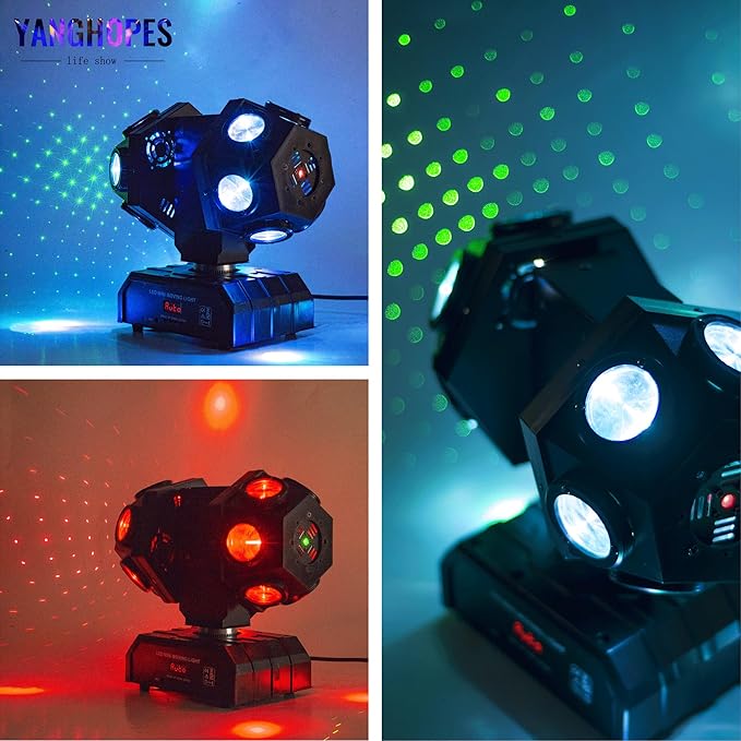 Moving Head Stage Lights Professional DMX512 DJ Lights Sound Activated for KTV Disco Party Wedding Concert Festival