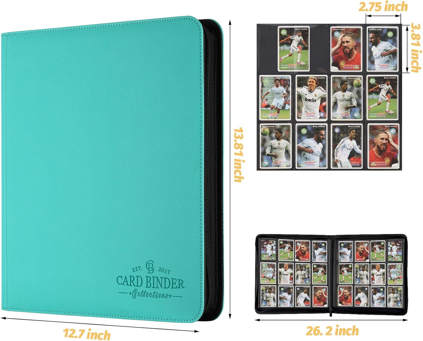 Trading Card Binder, Card Collection Binder Album Folder with 720 Side Loading Pockets, 12 Pocket Trading Card Album Folder for TGC,MTG, Baseball Cards, Yugioh