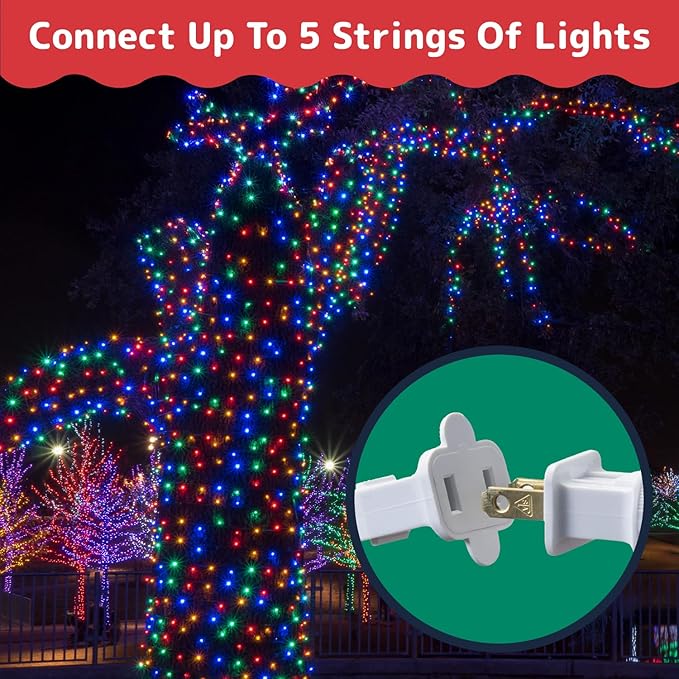 PREXTEX Multicolor String Lights (20 Feet, 100 Count) with White Cord - Indoor and Outdoor Colorful Twinkle Lights for Holiday Decor