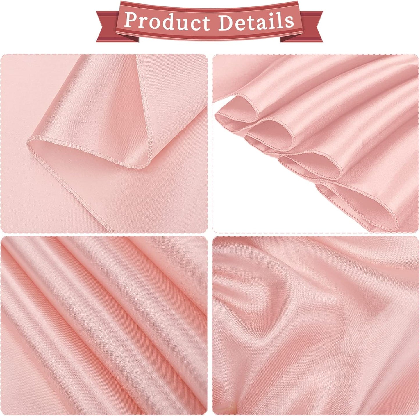 fani 120 PCS Rose Gold Satin Chair Sashes Bows Universal Chair Cover for Wedding Reception Restaurant Event Decoration Banquet,Party,Hotel Event Decorations (7 x 108 inch)