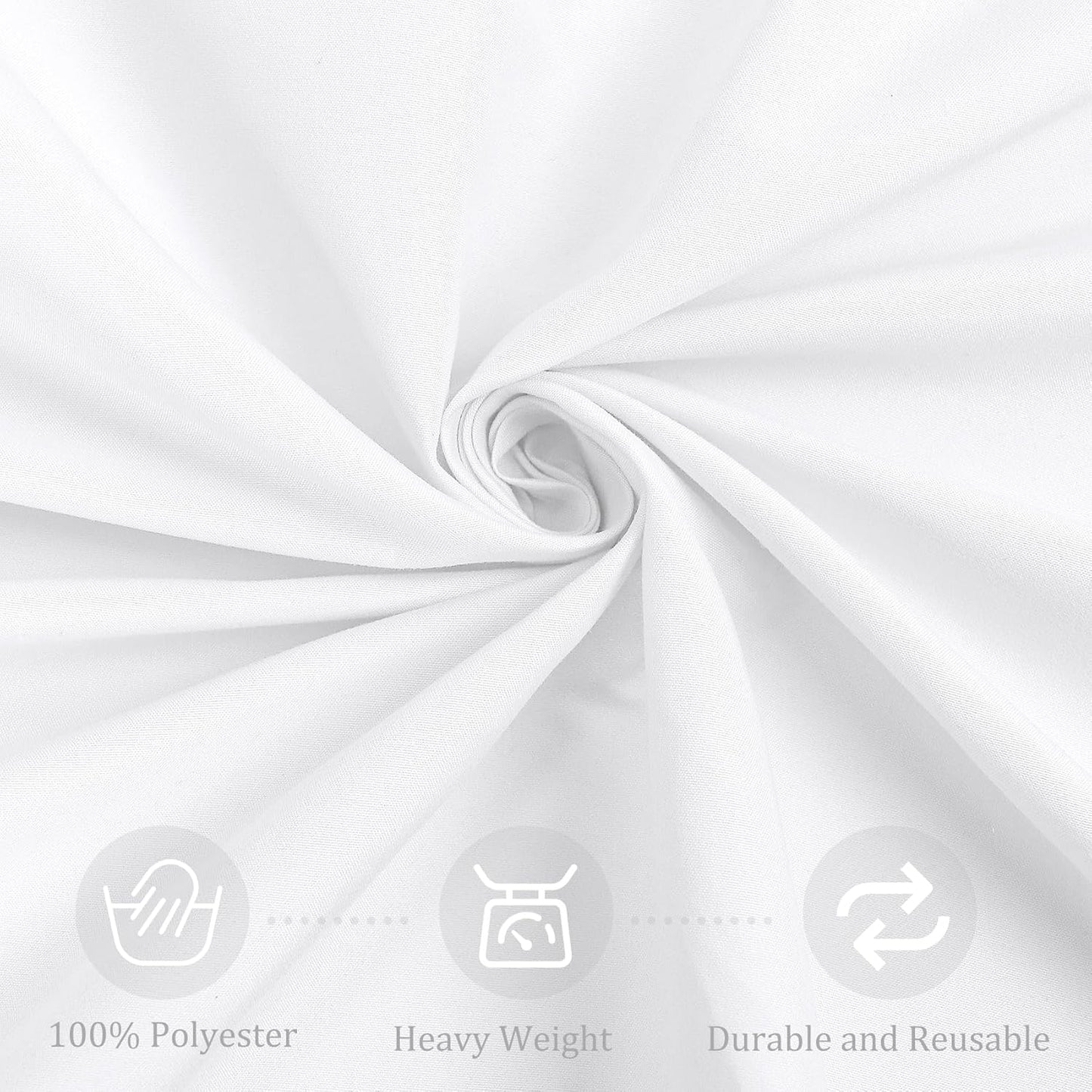 8 Pack Premium Round Tablecloth 120 Inch Round Table Covers Washable Polyester Fabric Round Table Clothes for Wedding Party Reception Banquet Buffet Restaurant (White, 120 Inch)