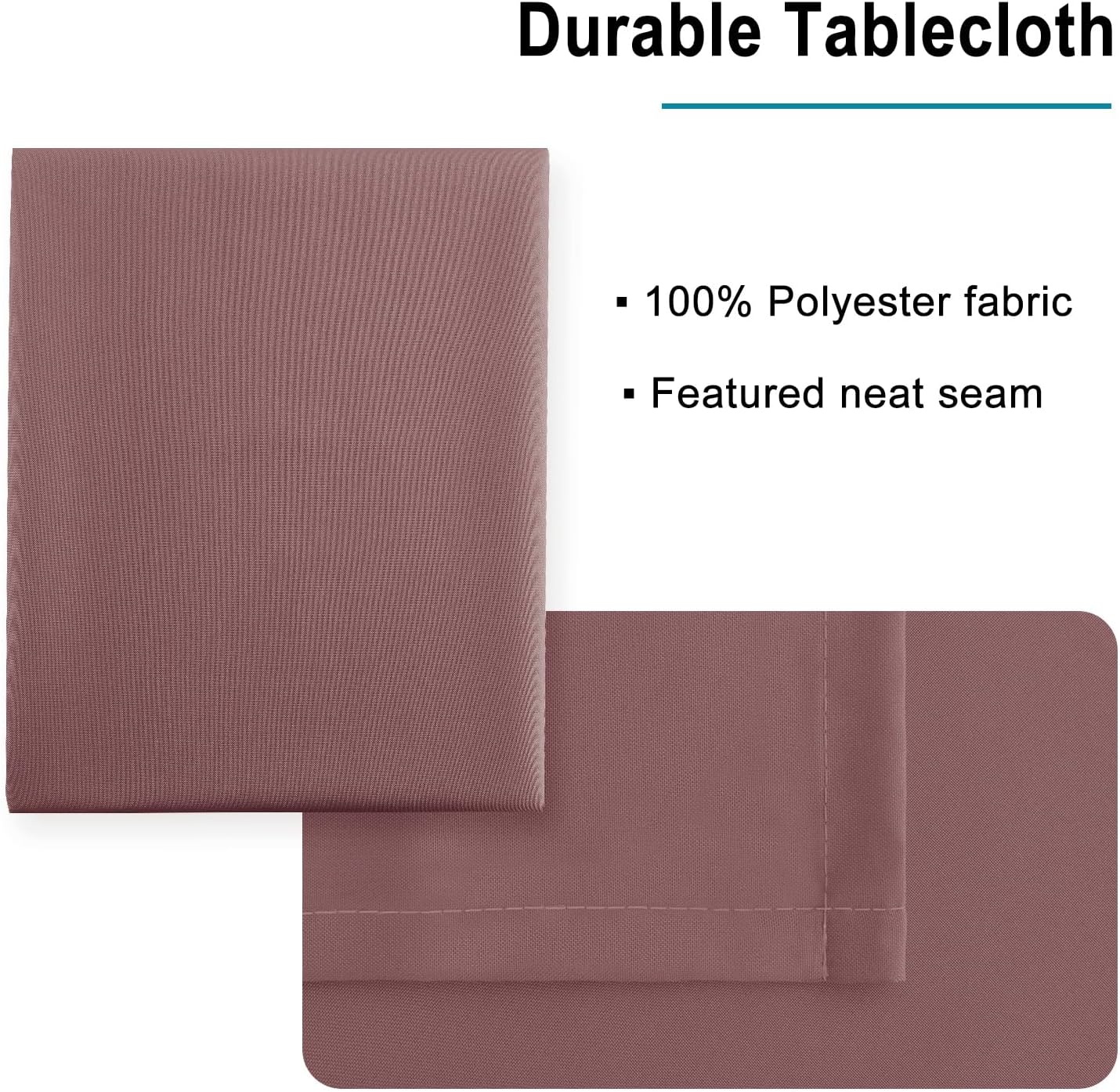 Hiasan Dusty Rose Tablecloth for Rectangle Tables - Waterproof Washable Polyester Fabric Table Cloth for Buffect Dining Birthday Party Wedding, 54 x 120 Inch