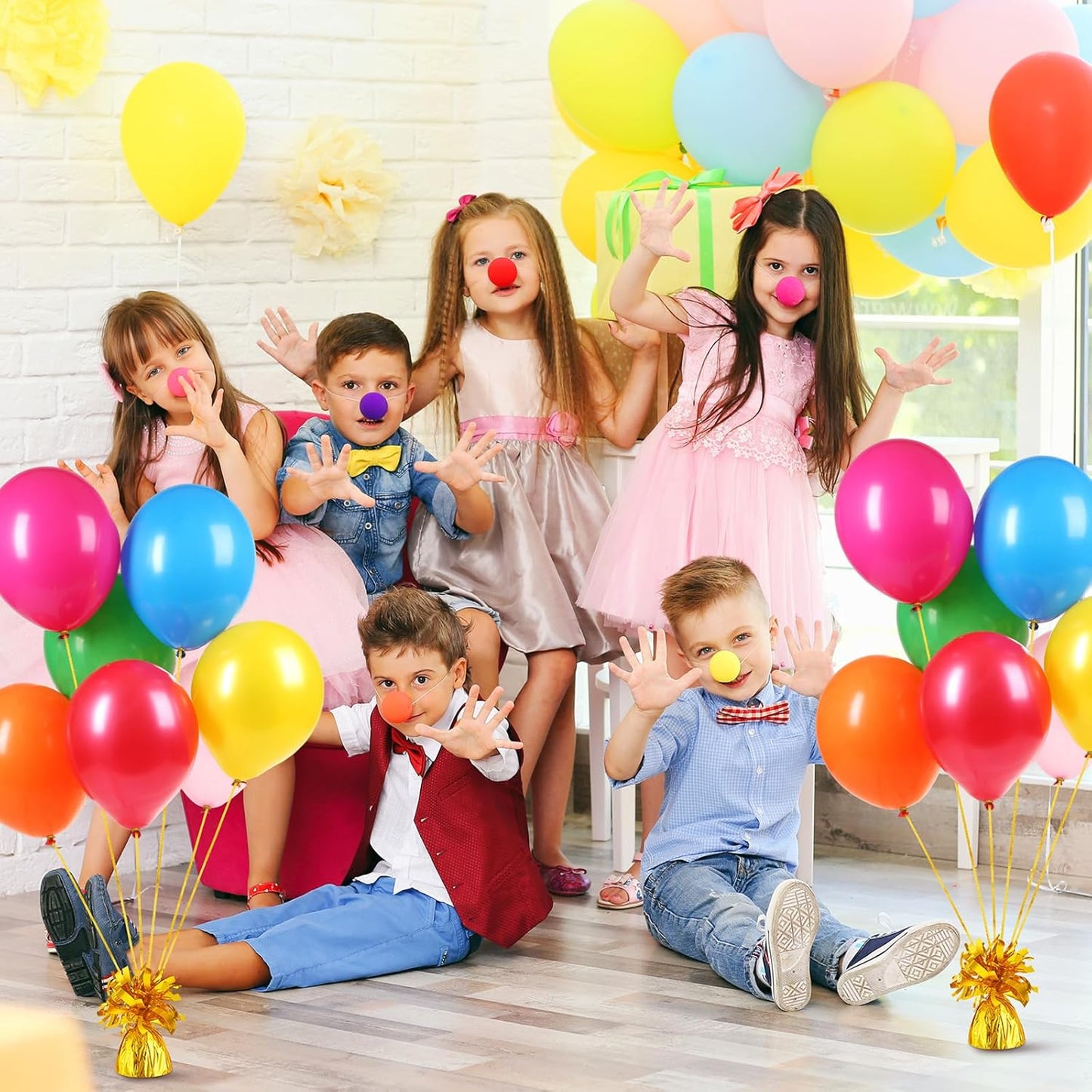 24 Pcs Balloon Weights Metallic Anchor Balloon Holder for Helium Balloons Heavy Table Weights and 1 Roll Iridescent Crimped Ribbon for Birthday Wedding Halloween Christmas Party(Gold)