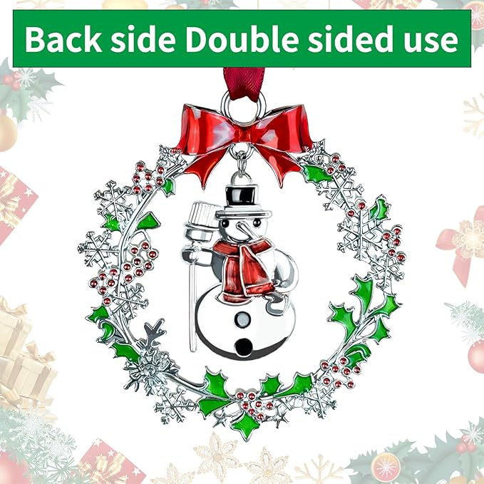 Christmas Ornament 2025 Silver Christmas Snowman Ornament Funny Holiday Xmas Keepsake Tree Hanging Decor Christmas Decorative Xmas Gifts for Family Friends