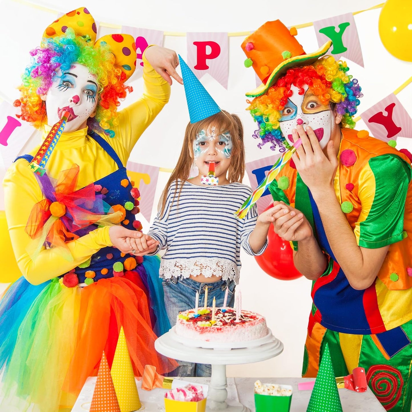 12 Pcs Party Blower Colorful Blowouts Noisemakers Birthday Blowouts Whistles for Party Favors(Colorful Paper Roll)