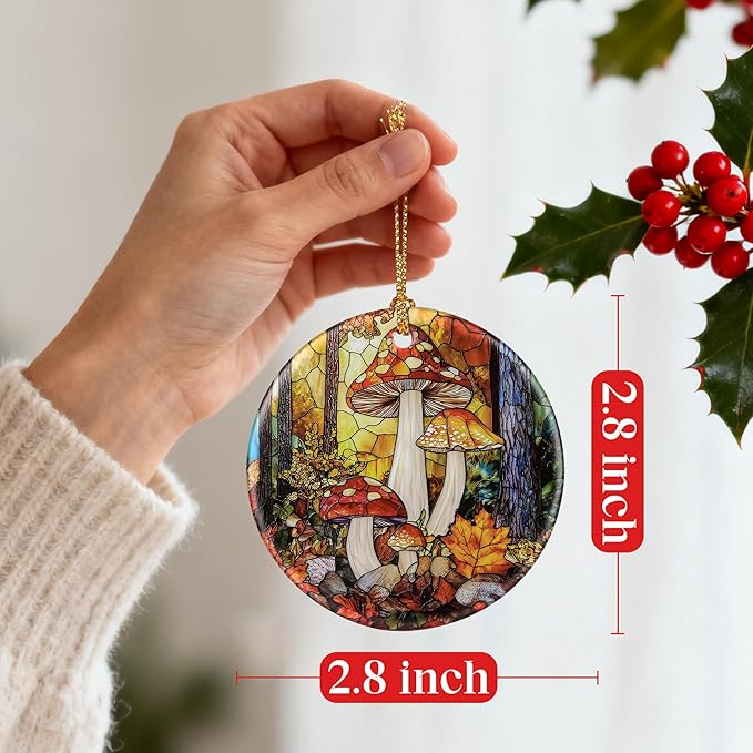 Mushroom Ornament – Christmas Ornament, Christmas Tree Decor, & Perfect Holiday Decor | Mushroom Lover Gift, Gifts for Women and Friend