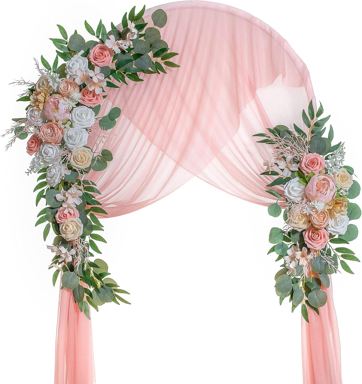 Wedding Arch Flowers, Artificial Flowers for Decoration, Large Flower Swag for Boho Styles Wedding Ceremony Floral Decor - Pack of 2