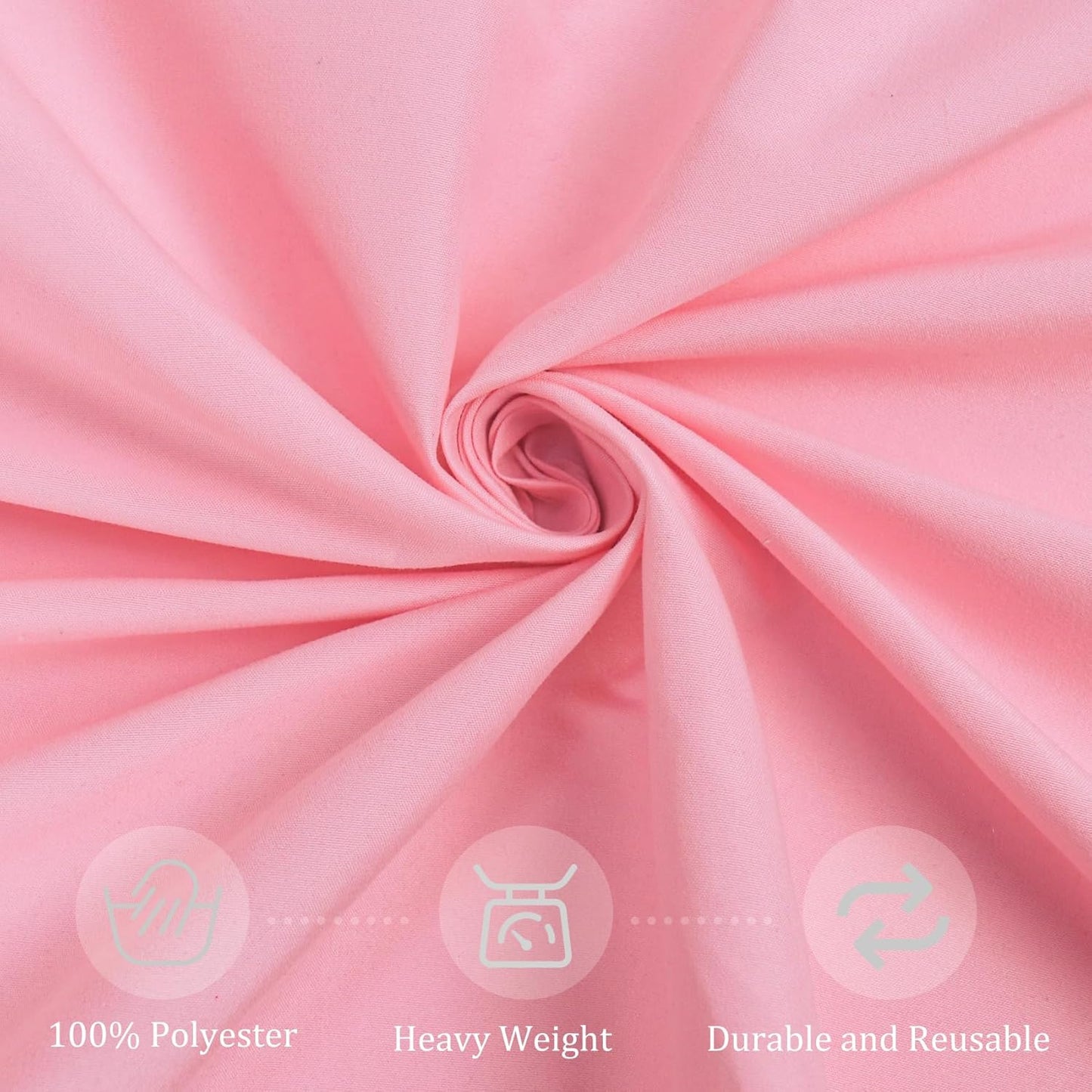 8 Pack Premium Pink Tablecloth - 108 Inch Round Table Covers - Washable Polyester Fabric - Wedding Party Reception Banquet Buffet Restaurant