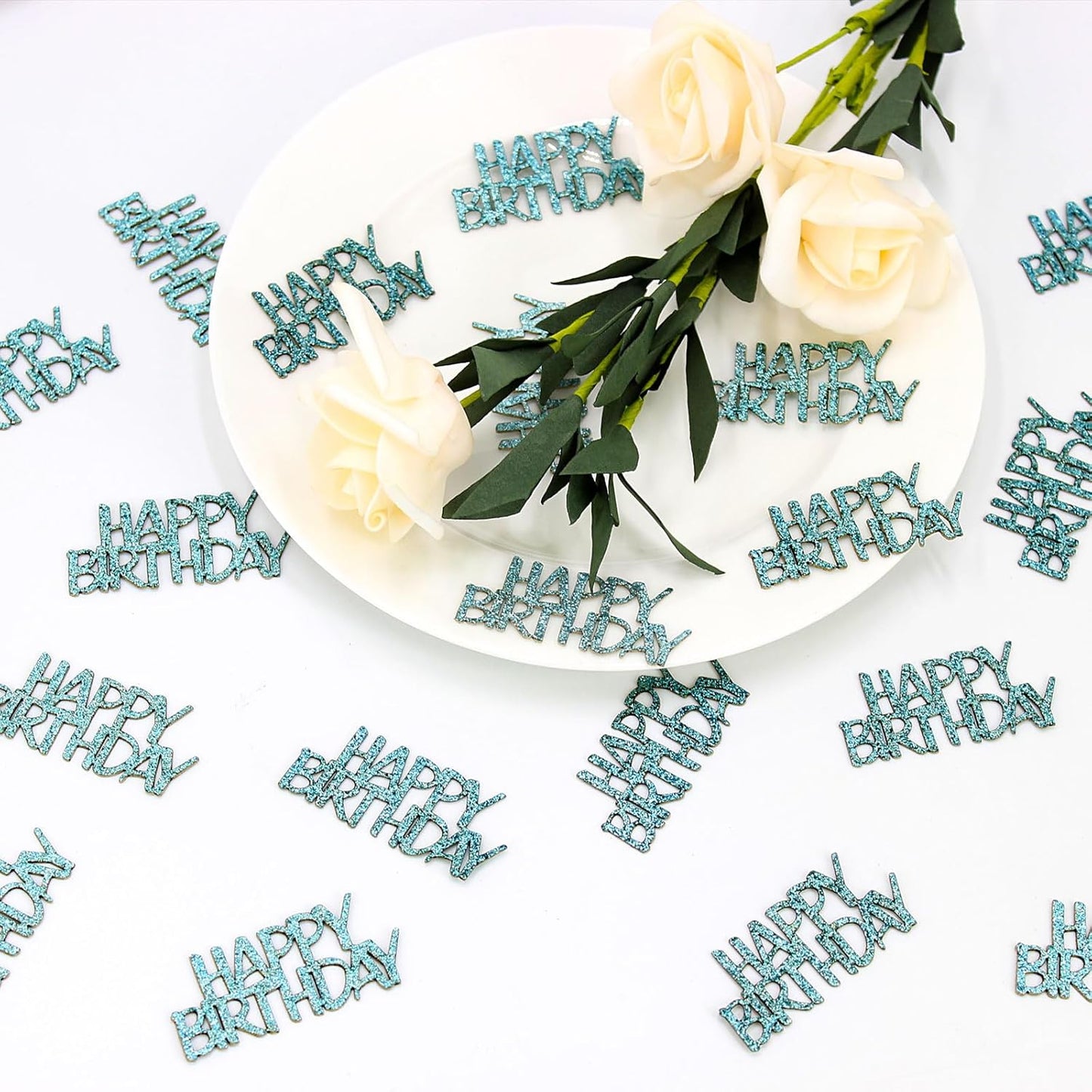 Blue Happy Birthday Confetti Birthday Table Decorations Baby Blue Glitter Table Scatters for Kids Boy Birthday Party Supplies 100PC