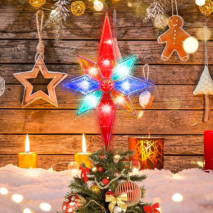 12" 11LED Tree Top,Bethlehem Star Multi…