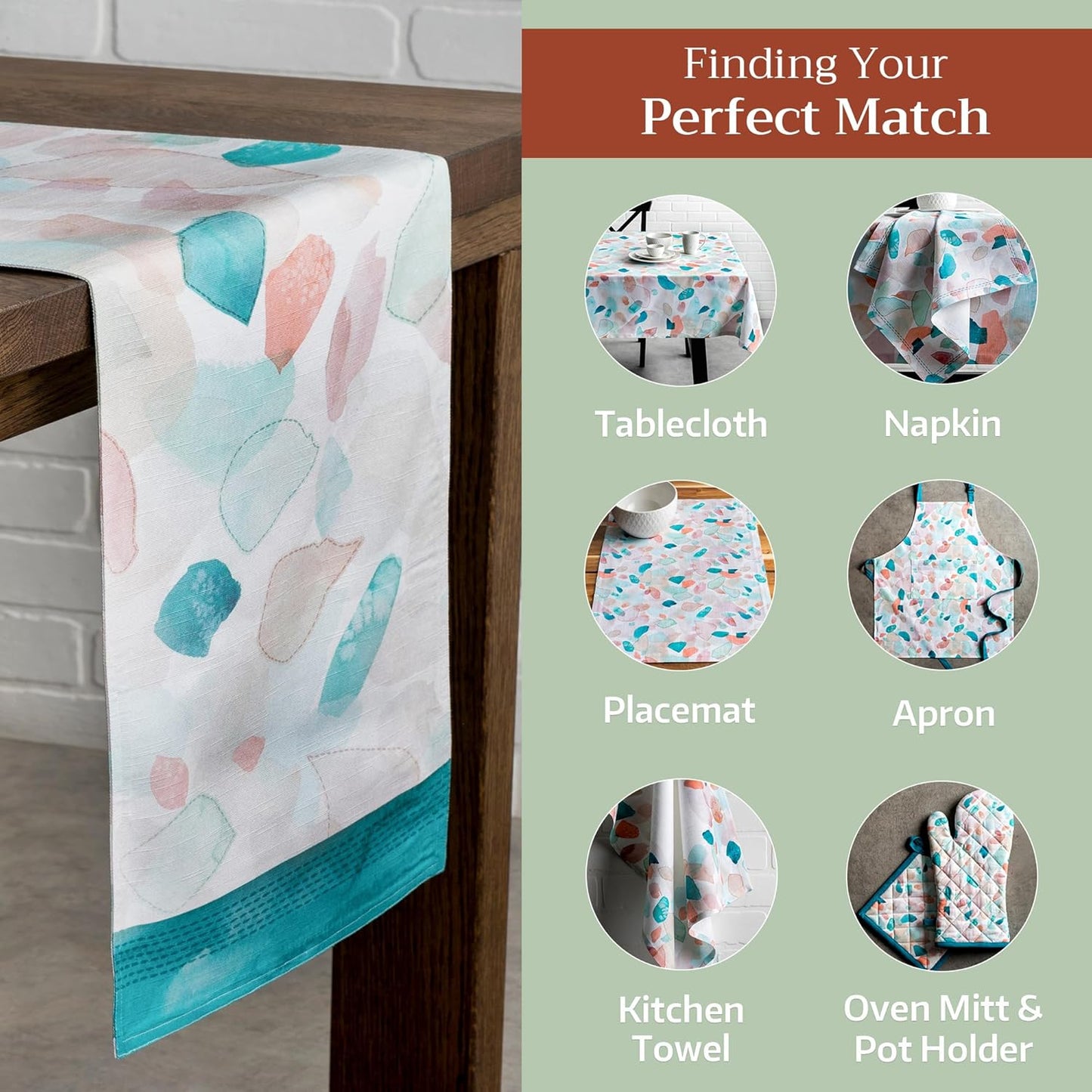 Maison d' Hermine Table Runner 100% Cotton Double Layer Table Runners 72 inches Long Decorative for Home Kitchen Dining Party Wedding Bridal Shower Spring Summer (Summer Picnic, 14.50" x 72")