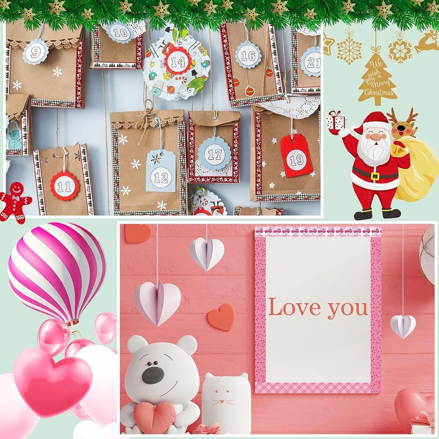 TaoBary 33 Rolls Holiday Plaid Washi Tape, 15 mm Seasonal Washi Tape Set Bohemian Colorful Vintage Cute for Card Wrapping Craft(Cute Style)