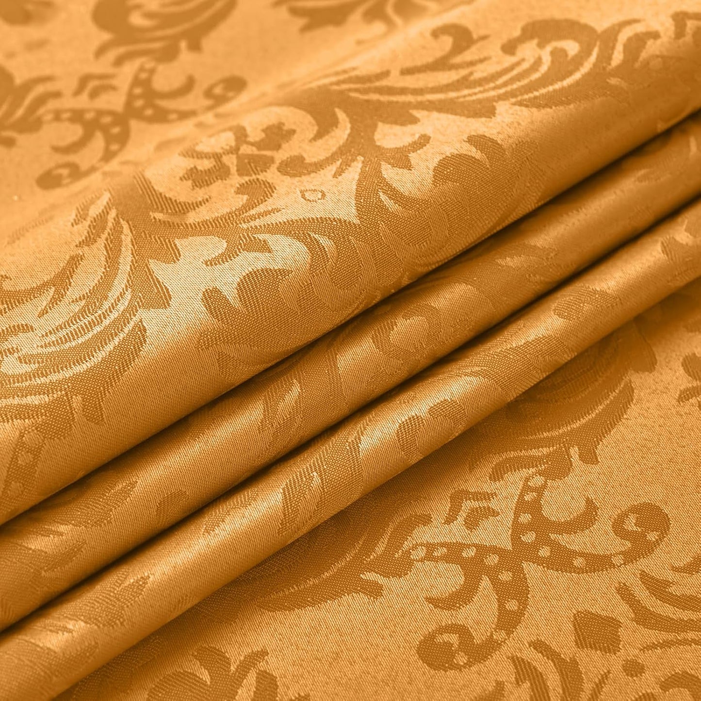 SASTYBALE Square Jacquard Tablecloth Washable Spill Proof Wrinkle Resistant Damask Table Cloth, Soft Polyester Table Cover for Kitchen Parties Farmhouse, Amber 52×52 Inch