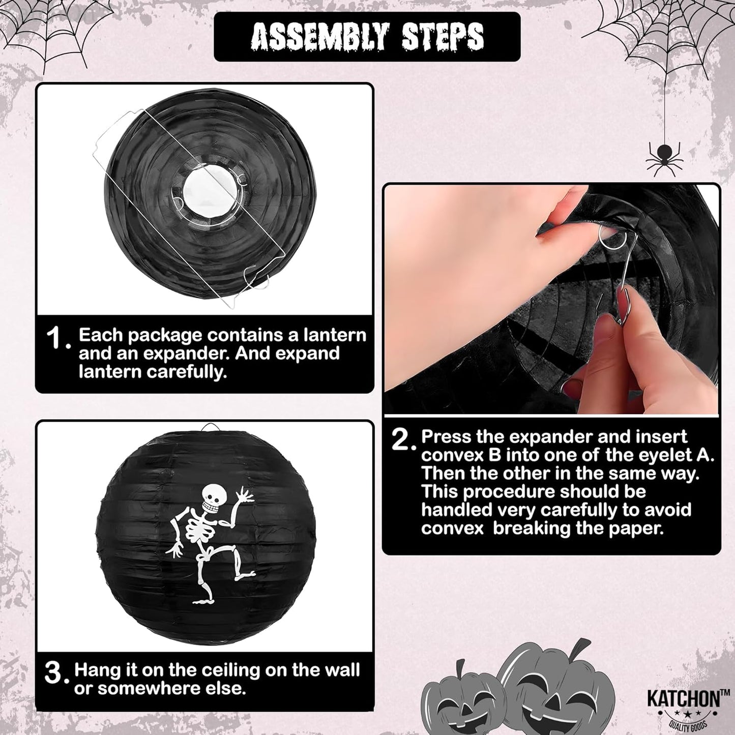 KatchOn, Hanging Ghosts Halloween Decor - Pack of 10 | Xtralarge Indoor Halloween Hanging Decorations, Ghost Garland Decorations, Paper Lanterns, Hanging Paper Fans | Spooky Hanging Decorations