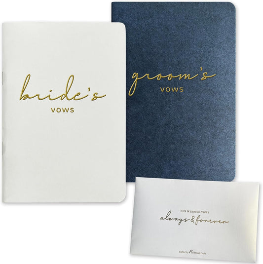 Vow Books His and Hers Wedding Vow Books Bride and Groom Vow Books Wedding Essentials Wedding Accessories(XZ-GB-Navy)