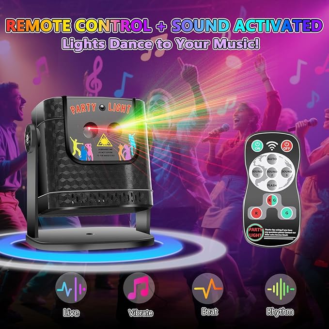 Disco DJ Party Lights - Mini Sound Activated Stage Light, Portable LED Stage Lighting for Celebrations Gathering Birthday