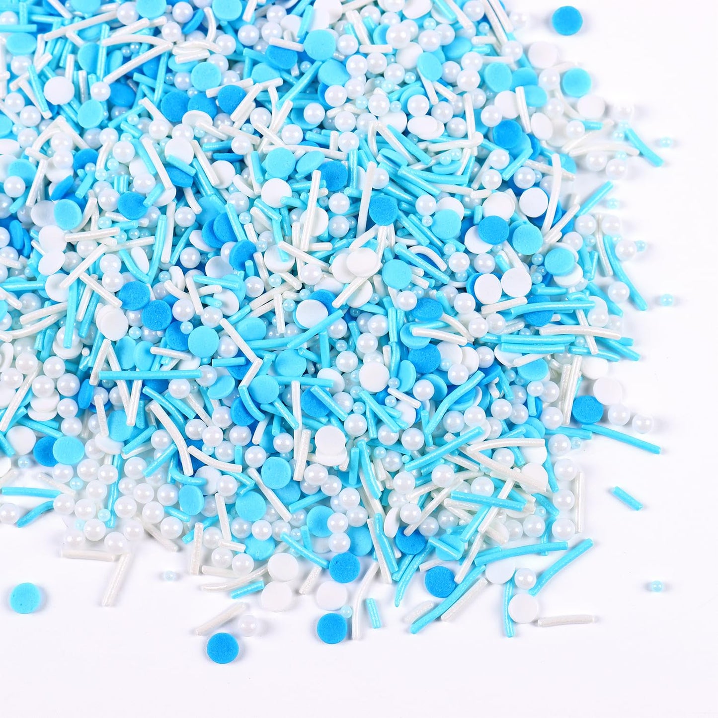 Edible Blue Sprinkles for Cake Decorating, Blue Confetti Sprinkles, Pearl Sprinkles, Jimmy Sprinkles for Cupcakes, Cookies, Chocolate, Candy, and Ice Cream Topping(120g/4.23oz)