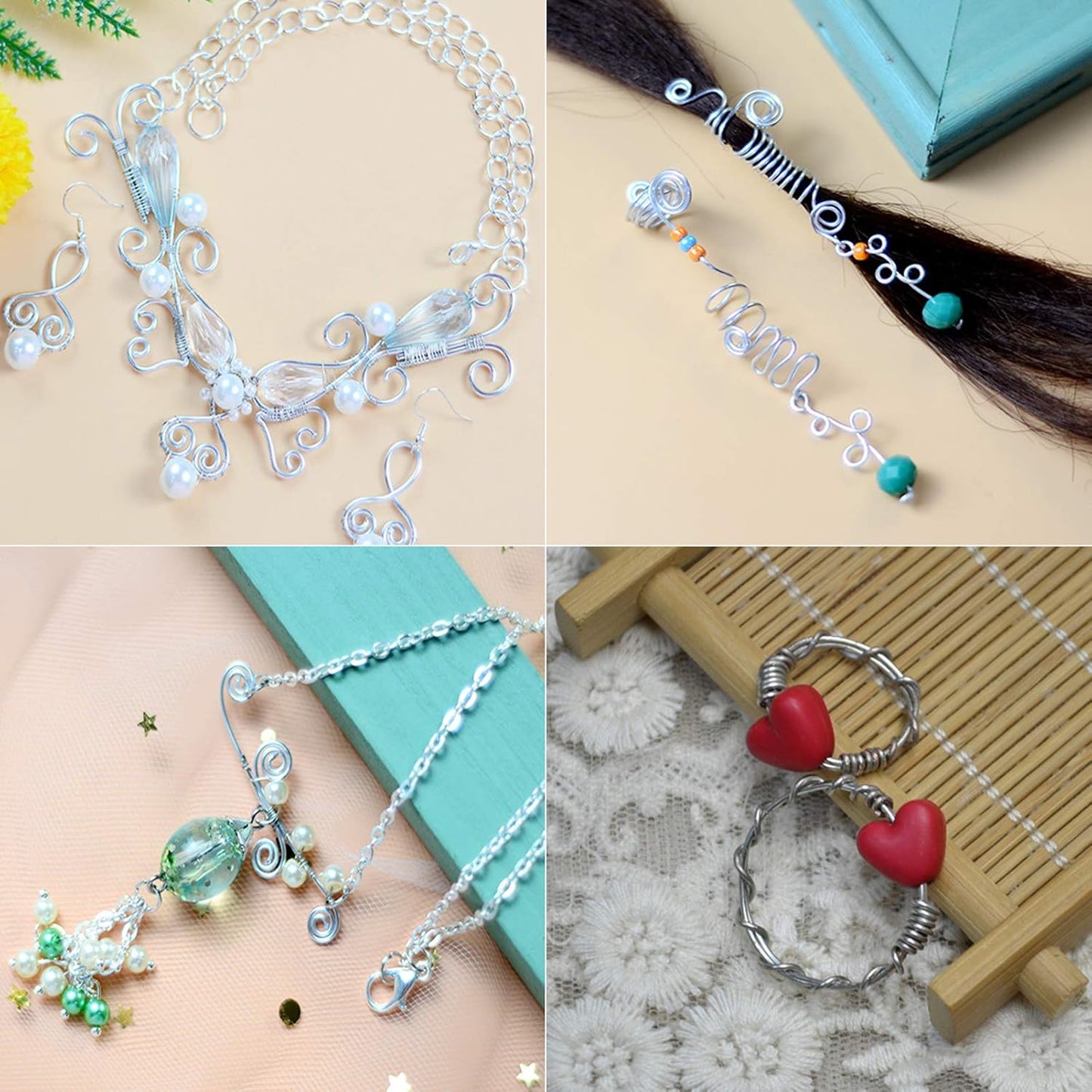 FASHEWELRY 82 ft Aluminum Craft Wire 9 Gauge Silver Metal Bendable Sculpting Floral Wire for Jewelry Craft Doll Skeleton Bonsai