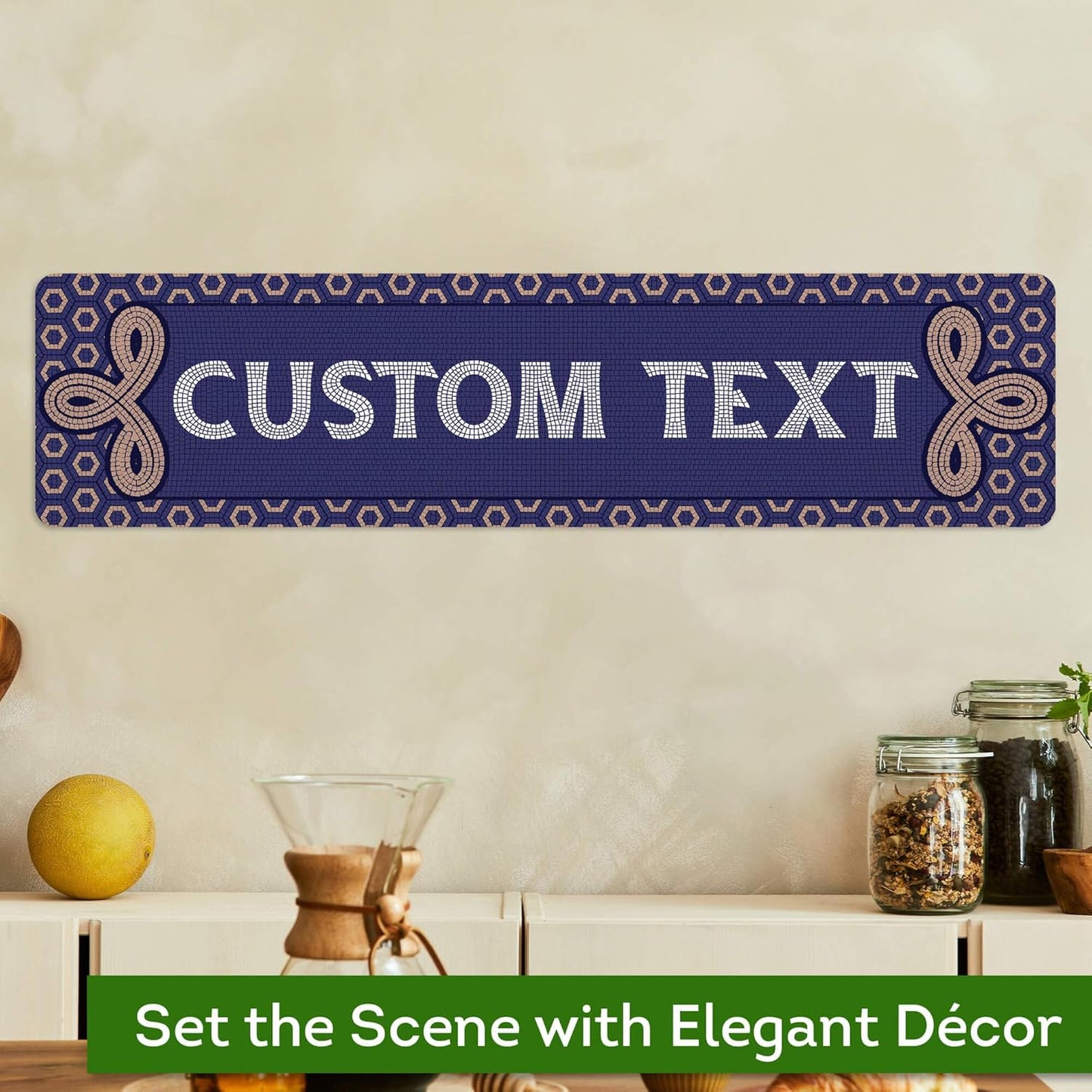 Custom Sign, Custom Street Sign, 11 Font Colors, 13 Font Styles, 4 Hole Options, 22 Sizes, 6x24 Inches, Rust Free DiBound, Fade Resistant, Made in USA by My Sign Center (Fauxsaic 1)