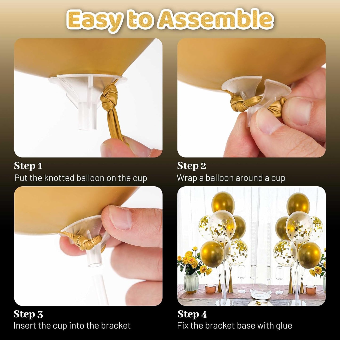 JOYYPOP 20 Sets Balloon Stand Kit, Balloon Sticks with Base Birthday Graduation Party Decorations Wedding