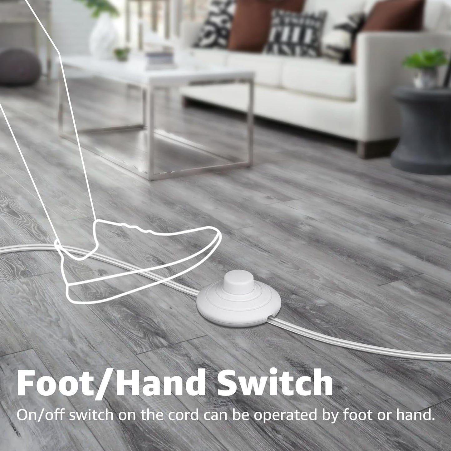 SUNVIE 4 Pack Up Lights Indoor Floor Can Light 5W Uplighting Uplights Indoor with 2700K GU10 Bulbs, Uplight for Home Plant Floor Spotlight with 5.9 FT UL Listed Plug Cord &Foot Switch