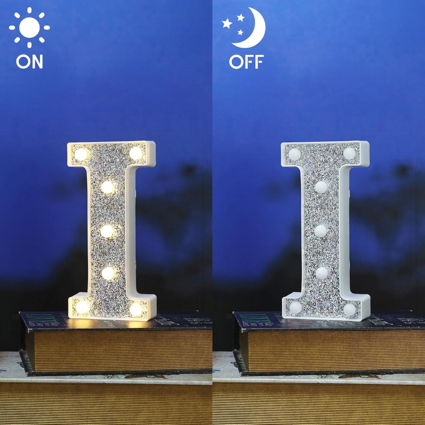 Glitter Light Up Letters - Marquee Signs for Decorations, Prom, Events & Engagement Parties, Featuring Alphabet & Number Letters