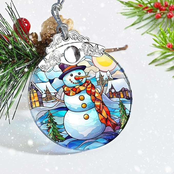 Snowman Christmas Ornaments - Snowman Decorations for Tree, Merry Christmas Gifts