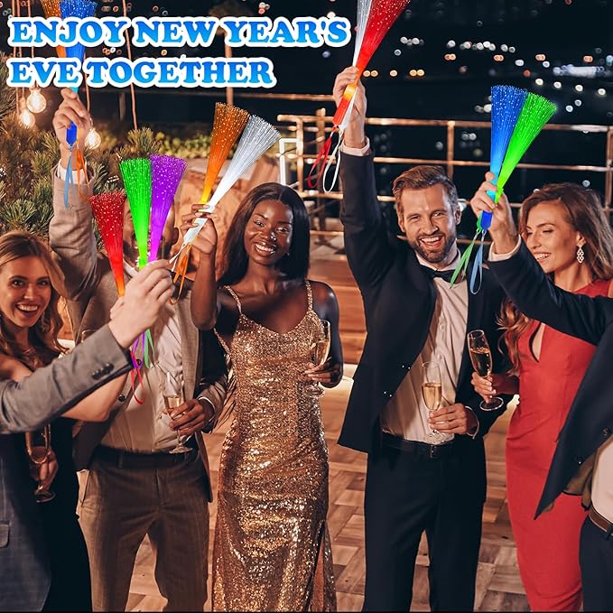 6 Pack Glow Sticks Toys Party Favors Supplies for Kids, Light Up Fiber Optic Wand Sparklers Fireworks Sticks for Toddlers, Neon Accessories Decorations for Mardi Gras,Carnival,Wedding,Birthday,Camping