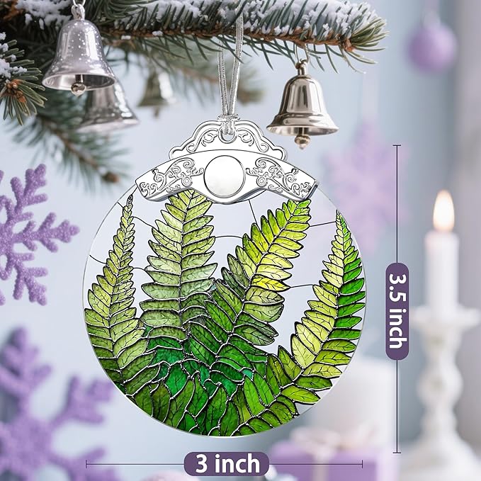 Fern Plant Ornament, Stained Glass Christmas Decorations, Christmas Ornaments for Tree, Holiday Ornament, Gifts for Plant Lovers, Holiday Party Gifts, Gift Ideas & Xmas Gift