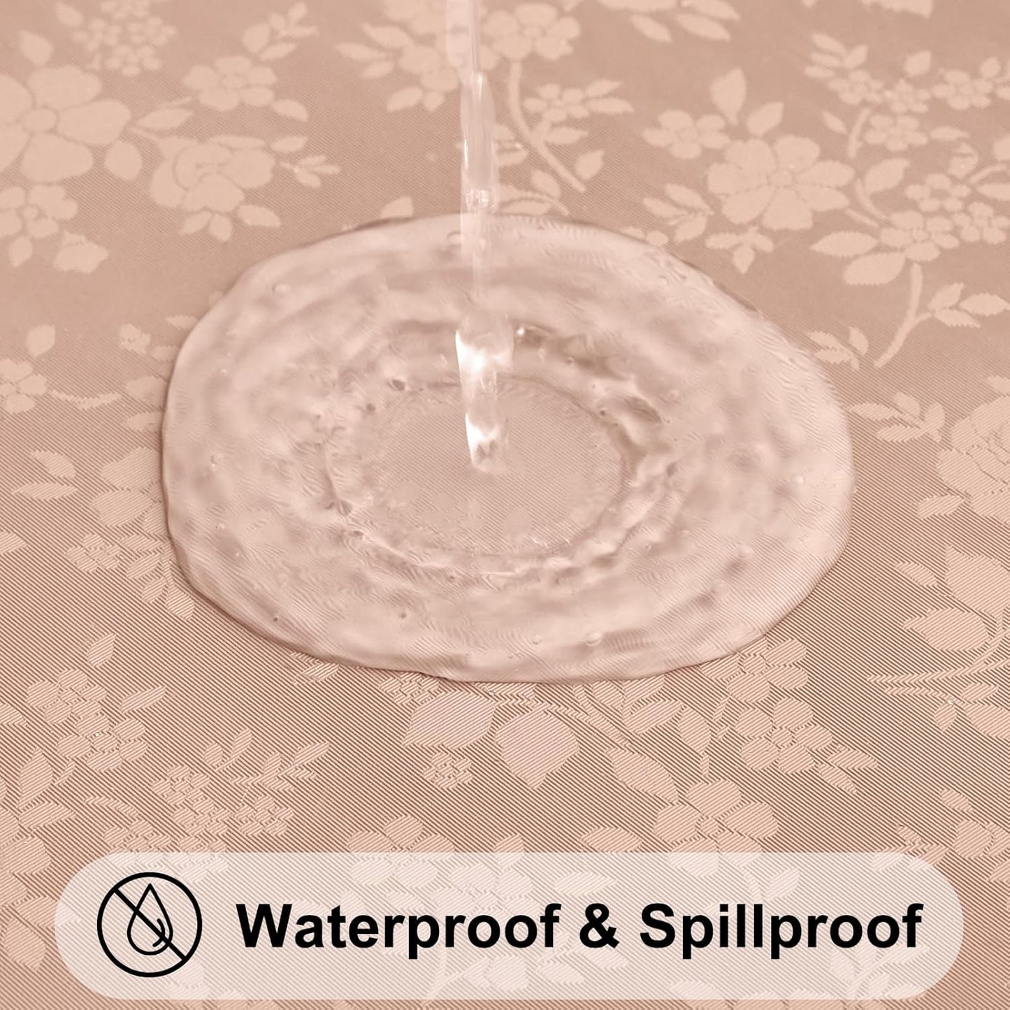 Smiry Rectangle Table Cloth, Waterproof Heavy Duty Vinyl Tablecloths, Wipeable Washable Table Cover for Kitchen and Dining Room (Tan, 52" X 70")