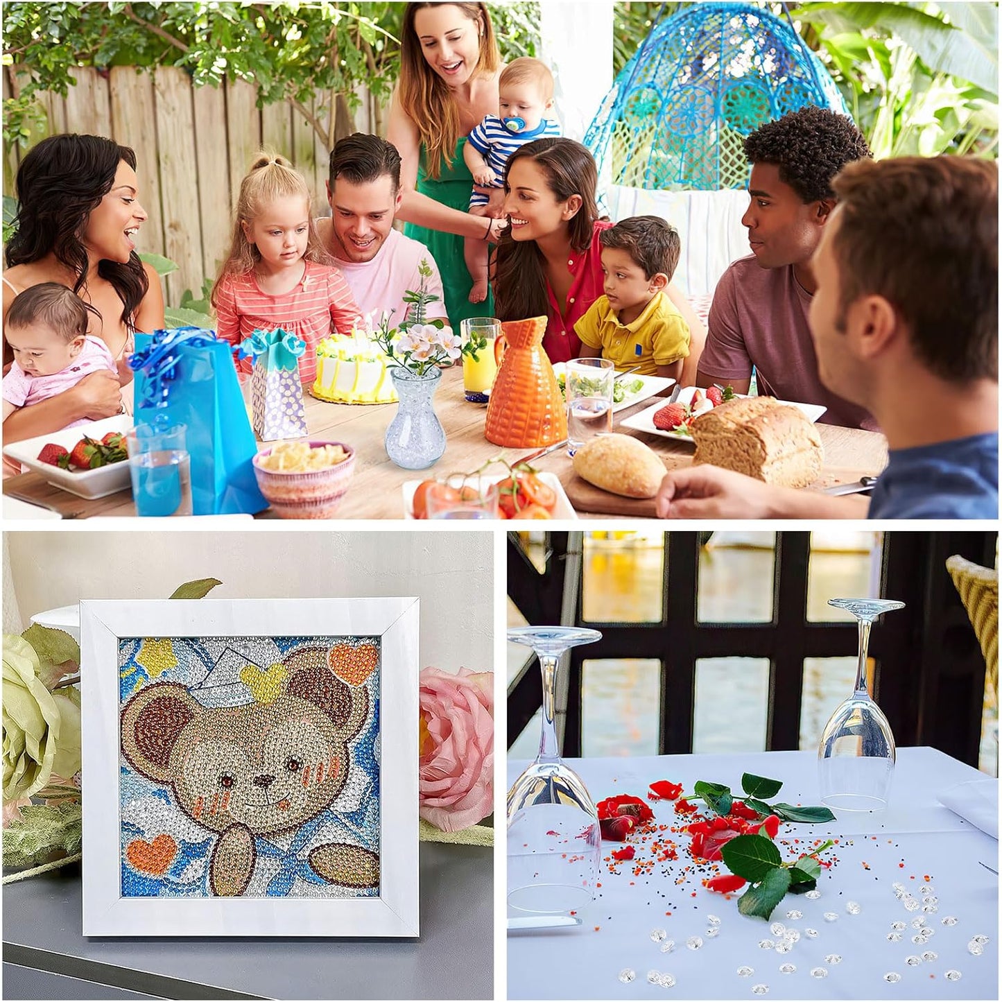 2000 pcs/Pack Wedding Table Scatter Confetti Crystals Acrylic Diamonds 8 mm Rhinestones for Wedding, Bridal Shower, Vase Beads Decorations (8mm, Lake Blue)