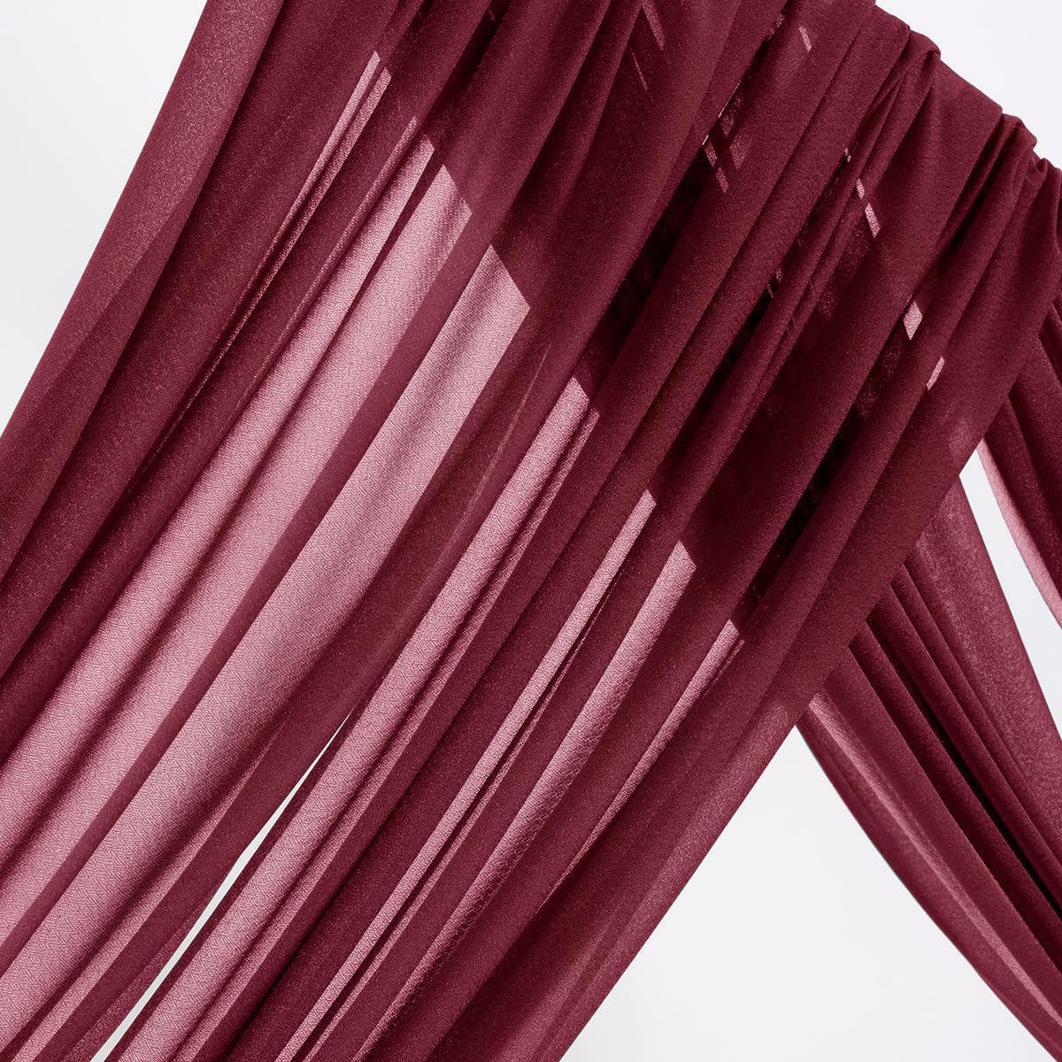 MLMW Christmas Wedding Arch Draping Fabric 2 Panels 29" x 20Ft Burgundy Sheer Wedding Arch Backdrop Drapes Outdoor Curtain for Ceremony Party Background Ceiling Decor