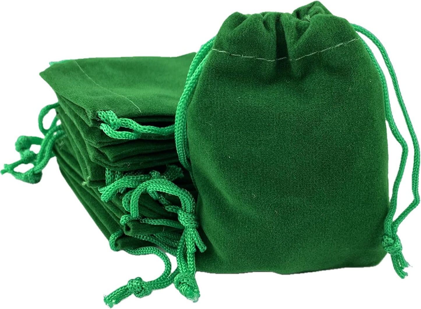 Palmhomee Pack of 48 3x4 Inch Velvet Drawstring Bags Gift Bag Velvet Pouch For Jewelry Wedding and Party Favor (Green)