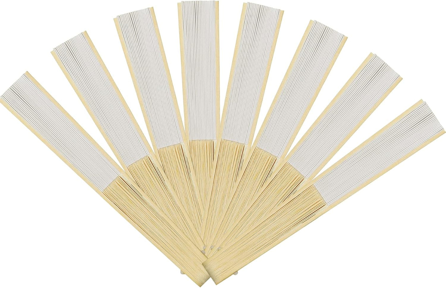 Coucoland 30 Pcs White Bamboo Folding Handheld Fan Hand fan for Wedding Home Decoration Party Favors Bridal Dancing Party