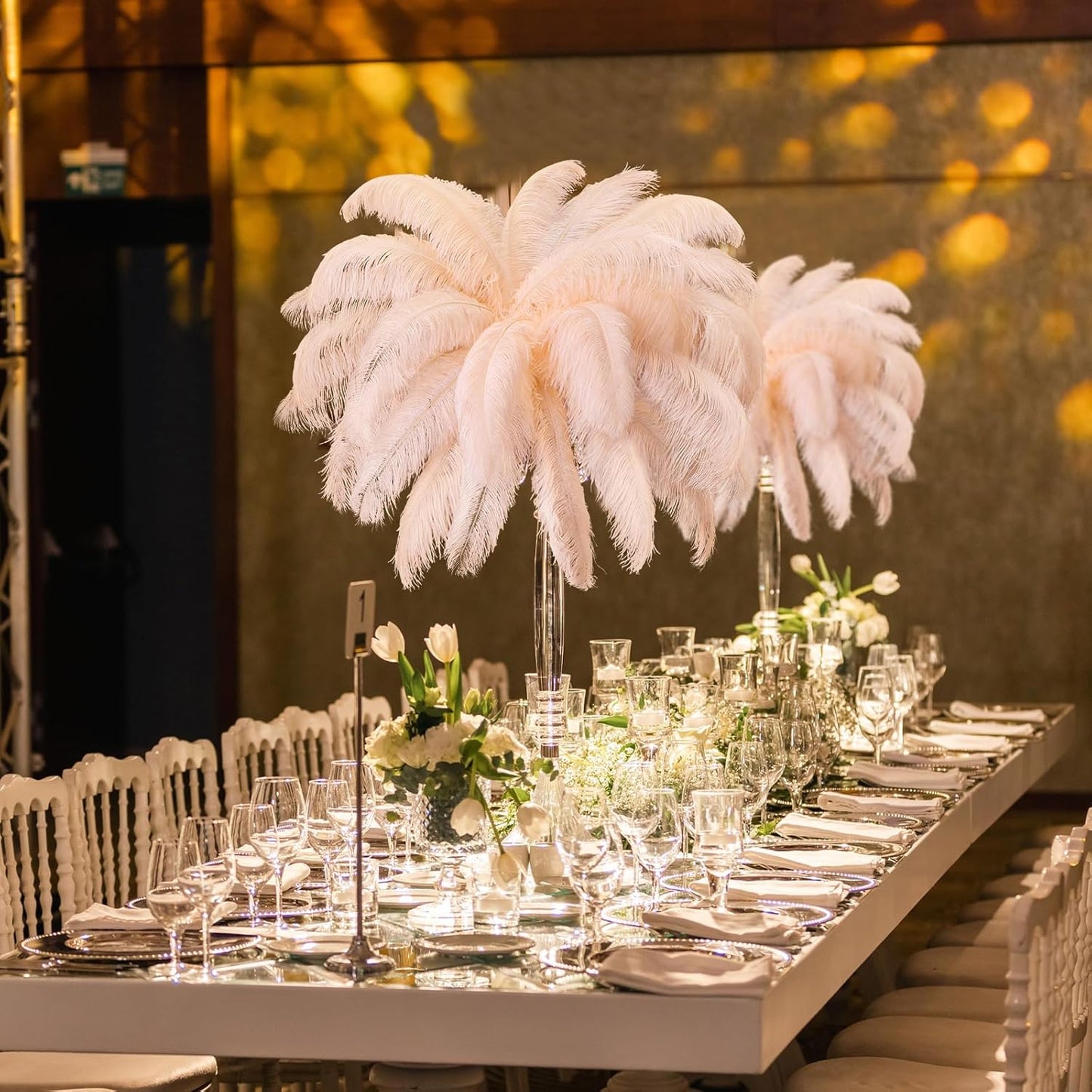 80 Pcs Large Natural Ostrich Feathers Plumes 14-16 Inch Bulk for DIY Crafts Wedding Party Centerpiece Vase