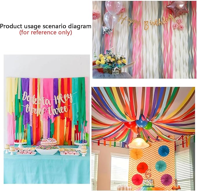 We Moment Black and Dark Green Gold Crepe Paper Streamers Party Streamer 1.8 Inch Widening 6 Rolls,Black and Dark Green Gold Party Decorations Streamer 82 feet per roll for Birthday Party Decorations
