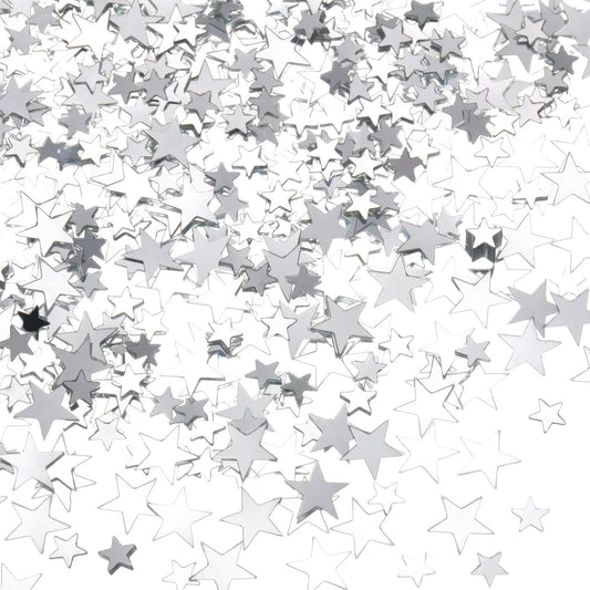 Hestya 60g Star Confetti Glitter Table Confetti Metallic Foil Stars for Party Wedding Festival Decorations(Silver,10mm and 6mm)