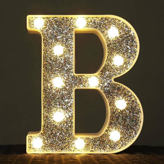 Marquee Light Signs for Table Decorations - Glitter Alphabet & Number Lighted Letters for Prom, Events or Engagement Party Decor