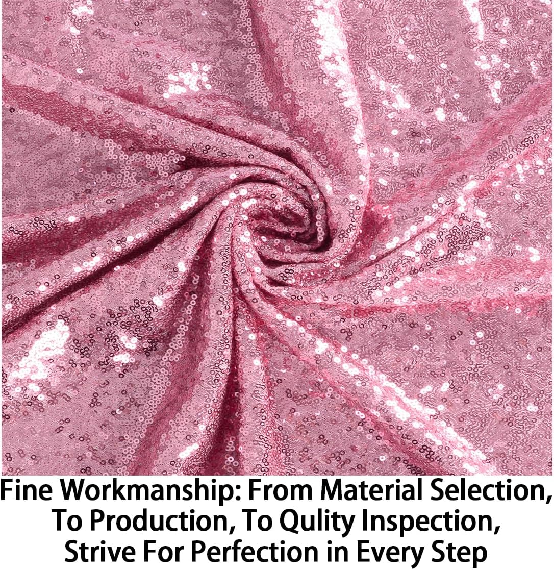 ShinyBeauty Sequin Aisle Runners 2Ft x 15Ft Pink Gold Carpet Runner for Party Glitter Runner for Wedding N116