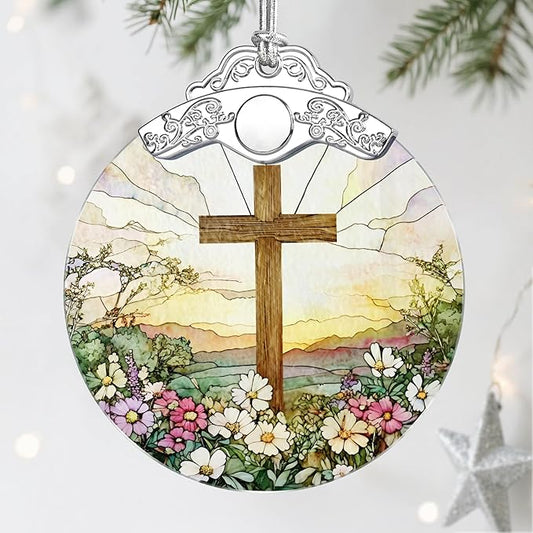 Stained Glass Ornament, Cross Christmas Decorations, Christmas Ornaments for Tree, Holiday Ornament, Cross Gifts, Holiday Party Gifts, Gift Ideas & Xmas Gift