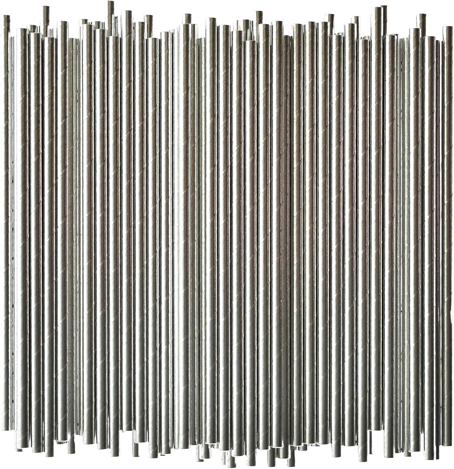 7.75 inch Disposable Silver Paper Straws 1000 Counts - for Drinking, Cocktail, Bar, Restaurant, Party, Wedding