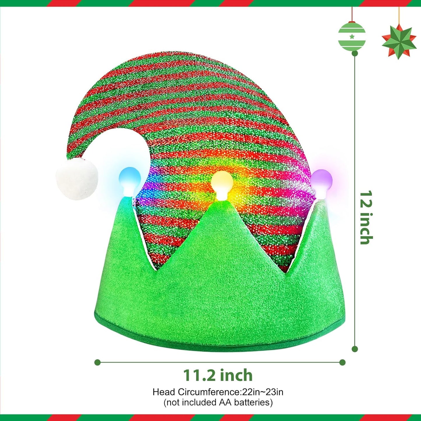 Elf Hat Felt Elf Hat with Jingle Bells Santa Hats Hat Great Holiday Party Costume New Year Gift Ideas and Accessory
