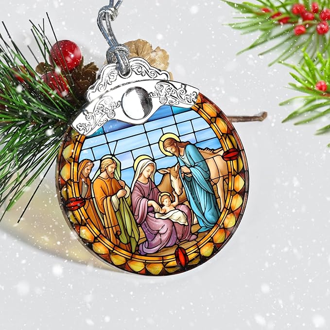Nativity Christmas Ornaments - Nativity Ornaments for Christmas Tree - Christian & Religious Gifts - S077