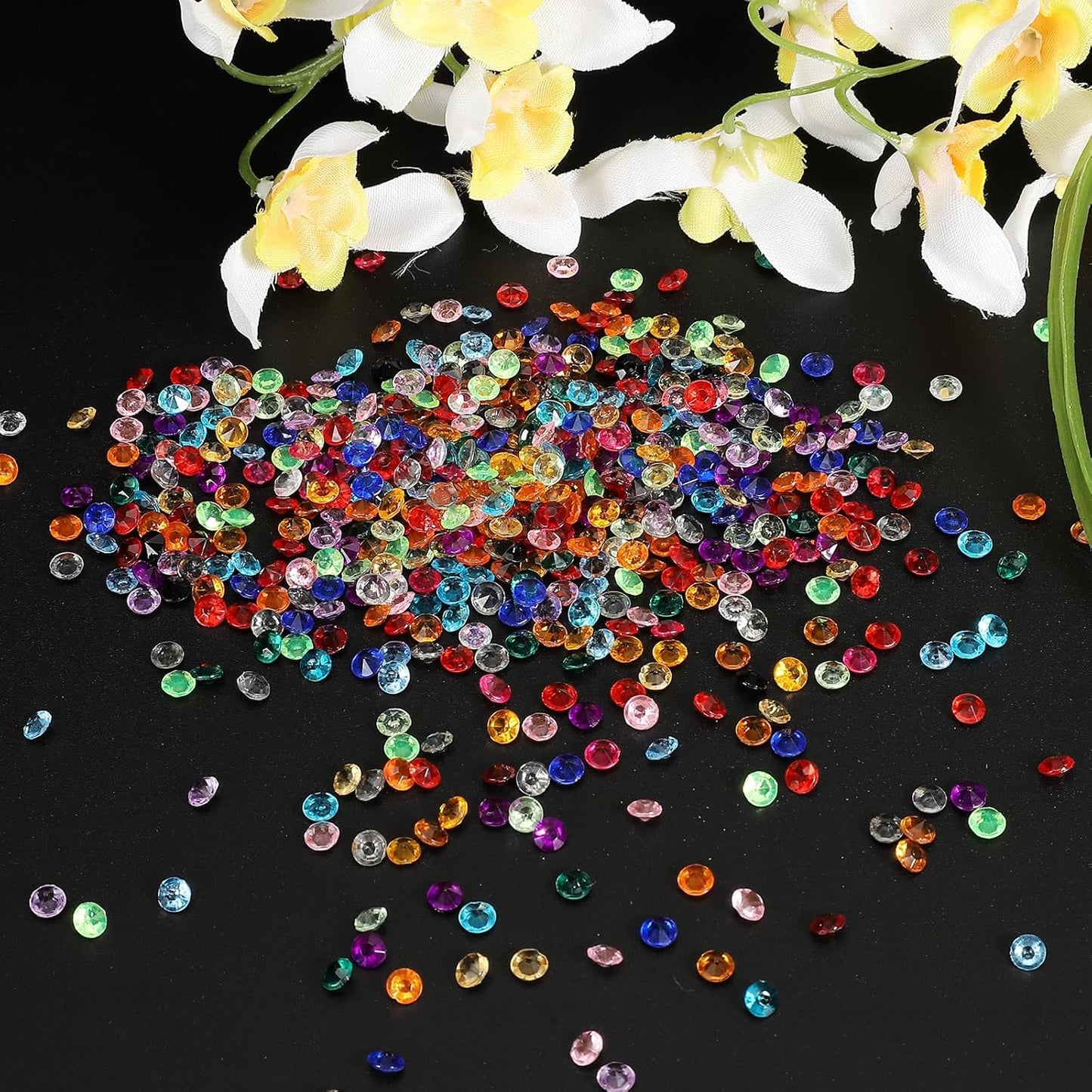 PATIKIL 10000 Pcs Wedding Table Scatter Confetti Crystals 4.5mm Acrylic Diamonds Vase Fillers Gems for Table Centerpiece Decorations Party Vase Beads, Dark Green