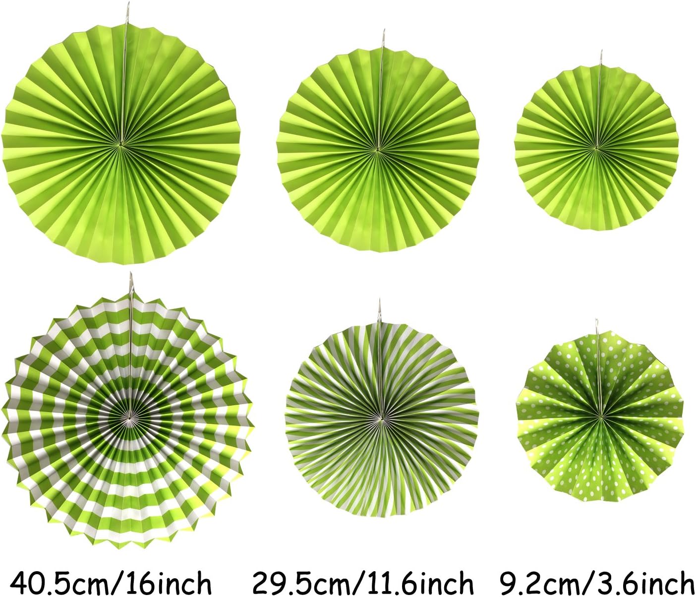 Hanging Paper Fan Set, Tissue Paper Pom Poms Flower Fan and Honeycomb Balls for Birthday Baby Shower Wedding Festival Decorations - Green