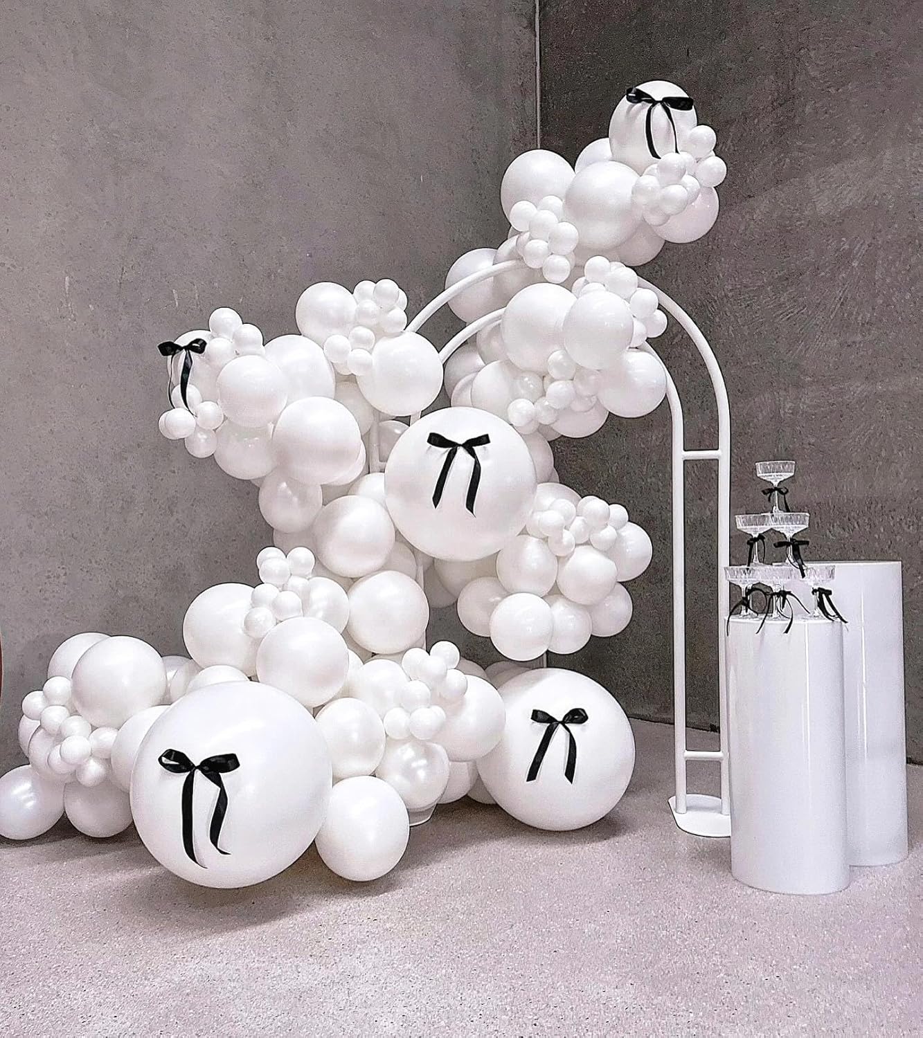 White Balloons Garland Kit, 130pcs White Balloons Different Sizes for Birthday, Baby Shower, Wedding Party Decoration