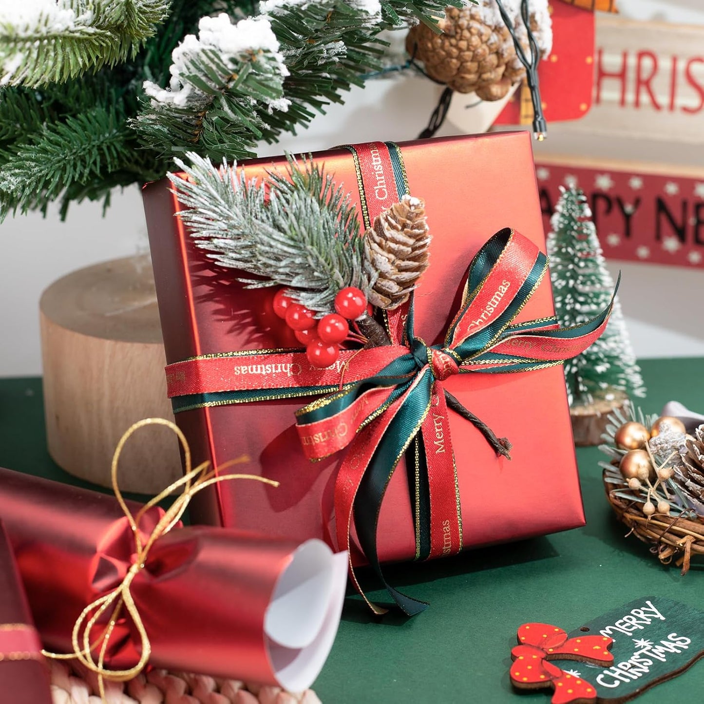 Garbendy Gift Wrapping Paper Roll-Solid Color Pearly-Lustre Paper,Perfect for Wedding, Valentine's Day,Birthday, Christmas,Baby Shower, Party - 17 Inch X 33 Feet